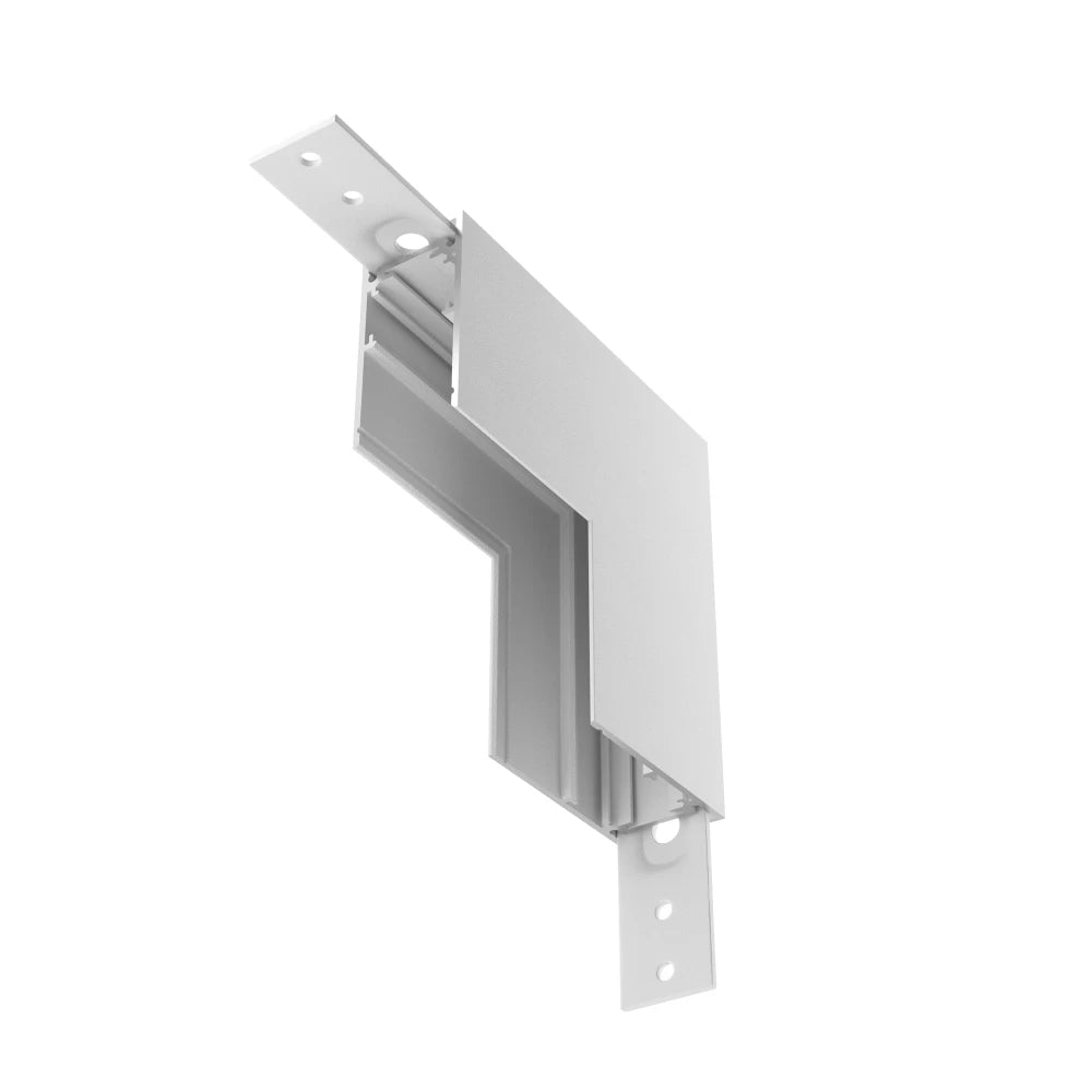 Conector L intern pentru sina aplicata Exility din Aluminiu Alb