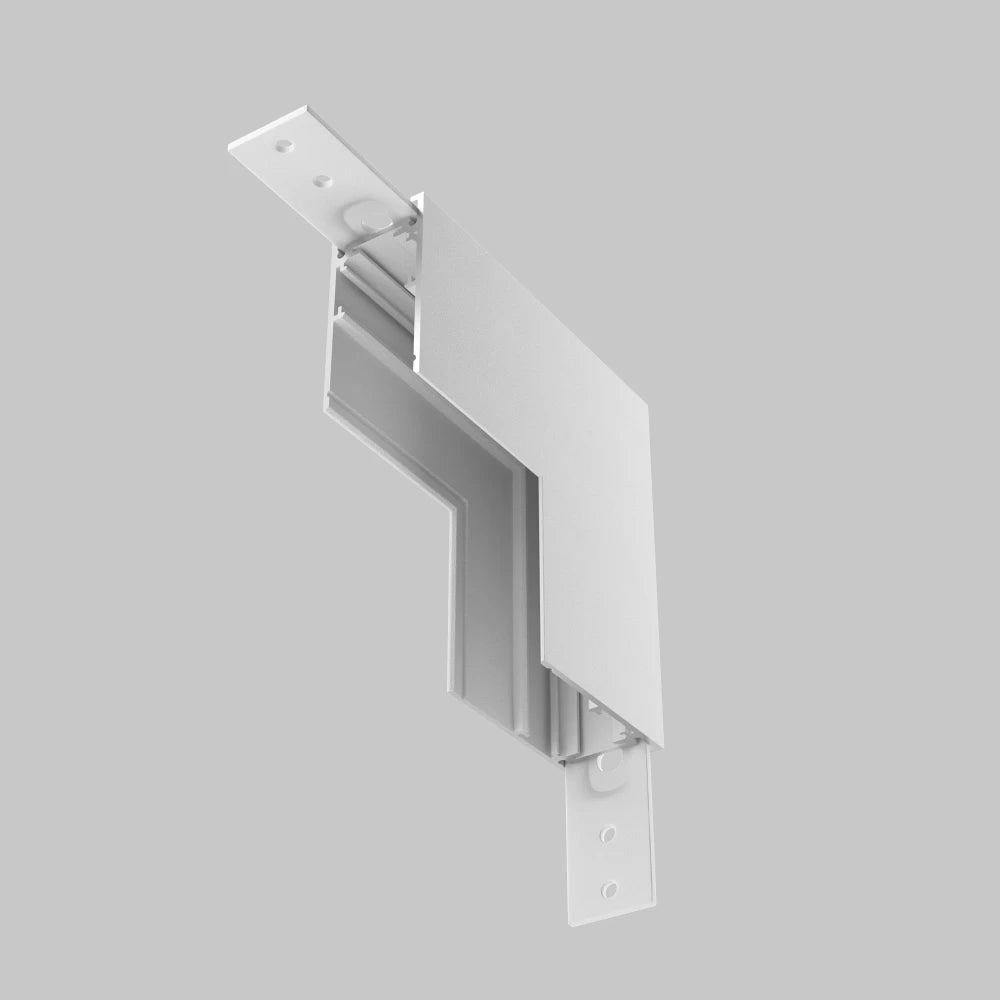 Conector L intern pentru sina aplicata Exility din Aluminiu Alb