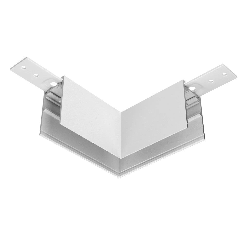 Conector L pentru sina aplicata Exility din Aluminiu Alb