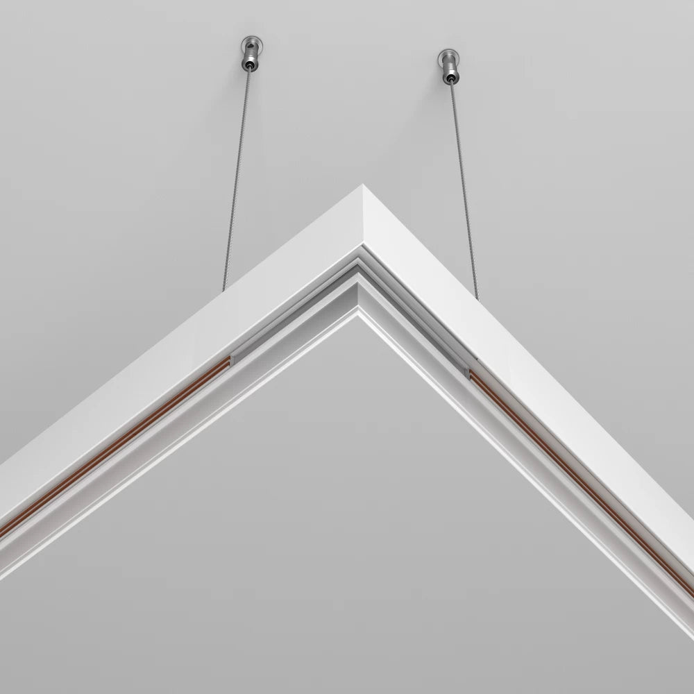 Conector L pentru sina aplicata Exility din Aluminiu Alb