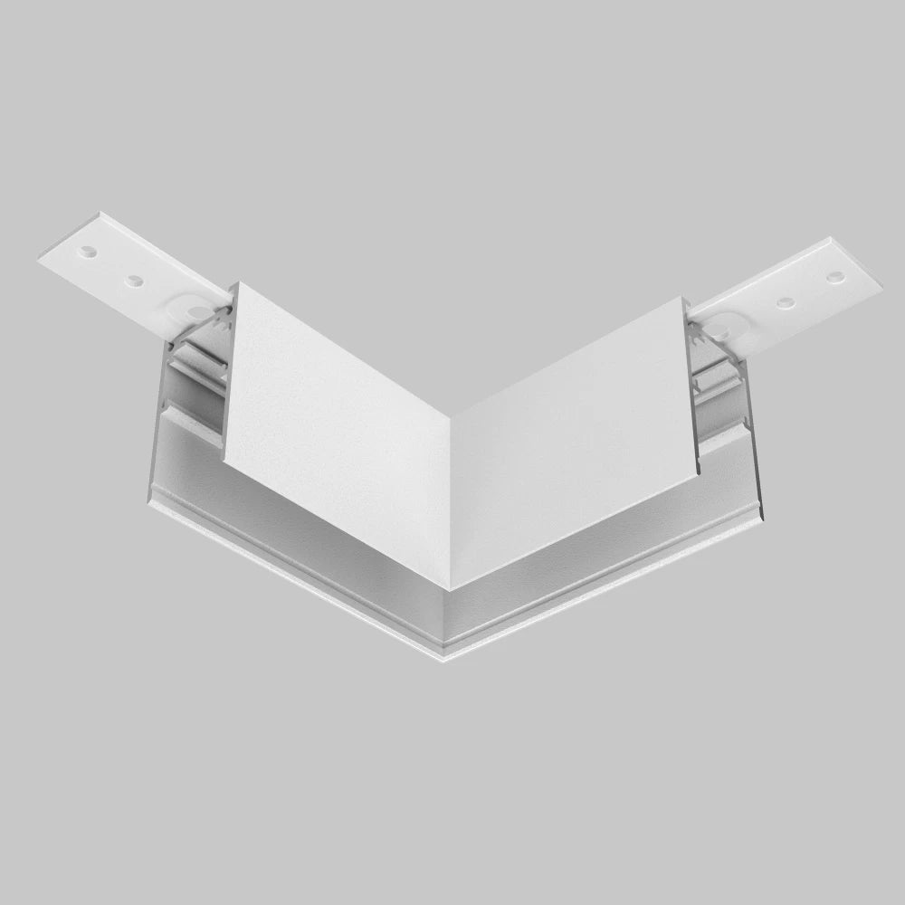 Conector L pentru sina aplicata Exility din Aluminiu Alb
