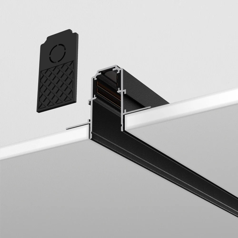 Sina 2 metri incastrata gips-carton 12.5mm Exility din Aluminiu Negru