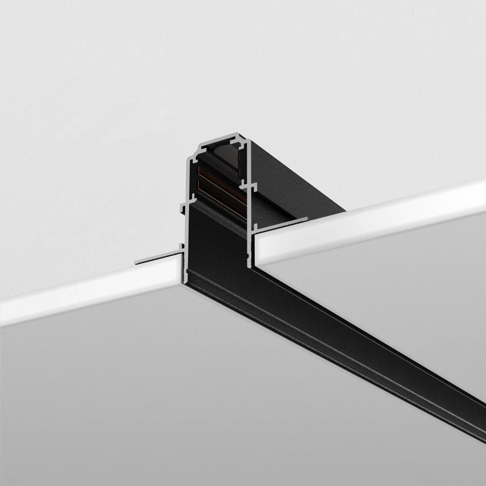 Sina 2 metri incastrata gips-carton 12.5mm Exility din Aluminiu Negru