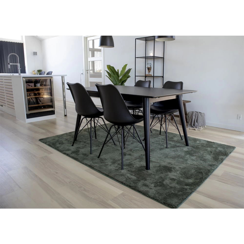 Set 2 scaune din Metal/Plastic Negru si Piele sintetica Negru H84xL48xA55cm Oslo