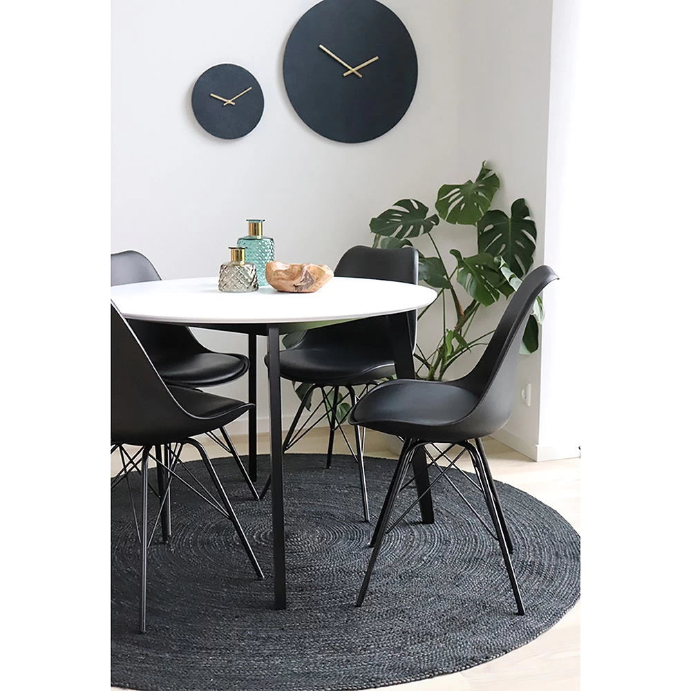 Set 2 scaune din Metal/Plastic Negru si Piele sintetica Negru H84xL48xA55cm Oslo