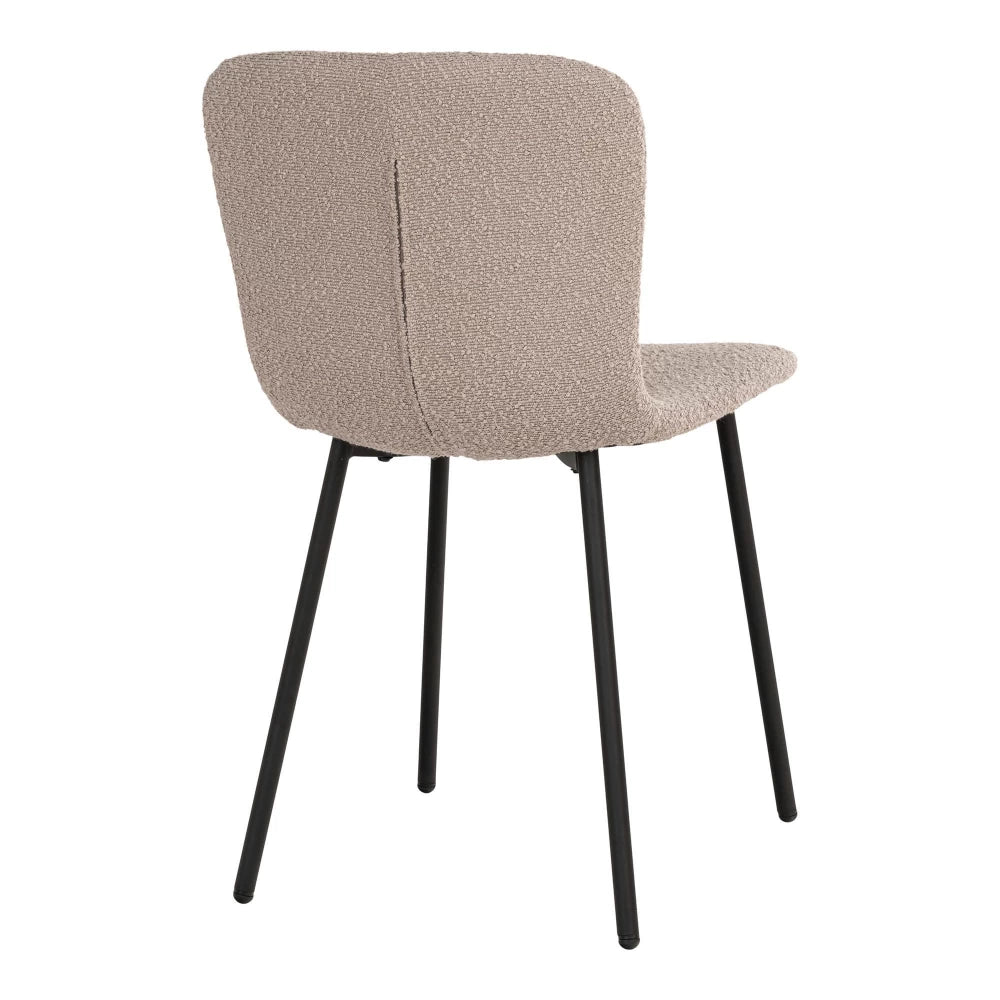 Set 2 scaune din Metal Negru si Stofa boucle Bej H76.5xL44.5xA52.5cm Halden