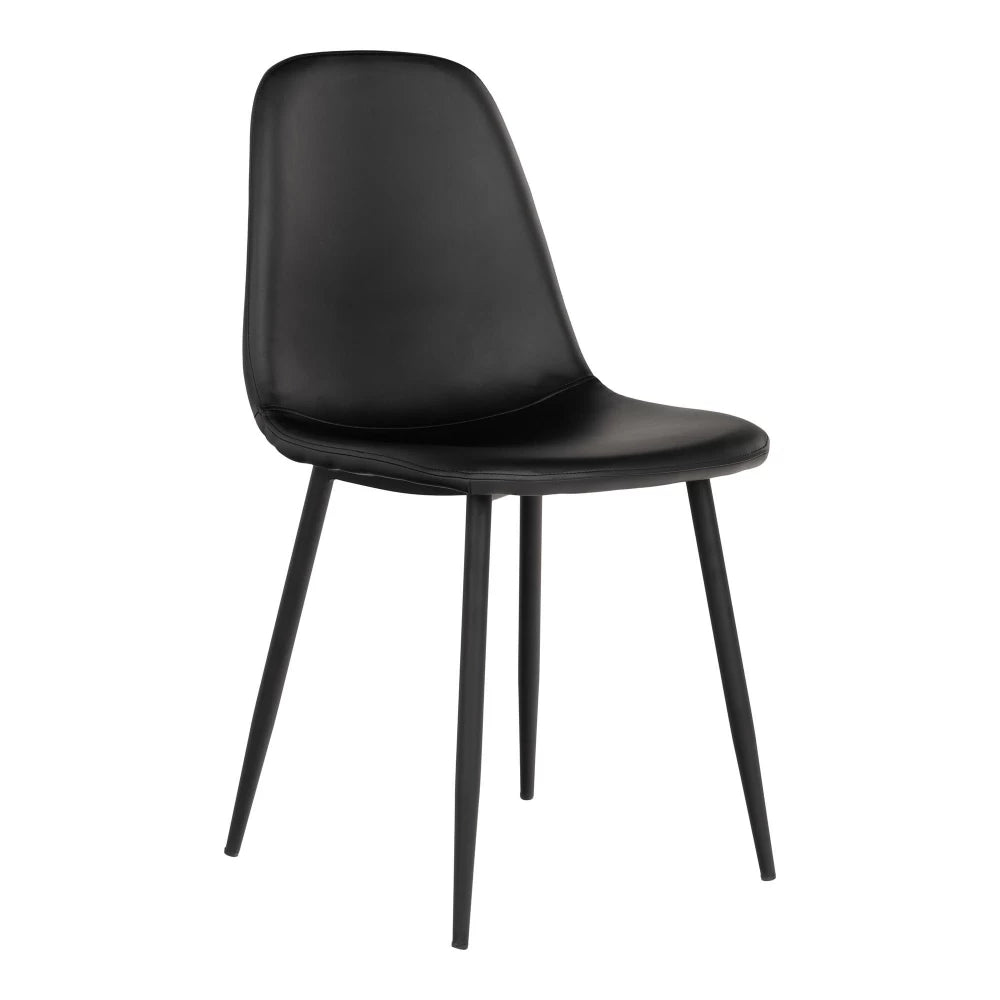 Set 2 scaune din Metal Negru si Piele sintetica Negru H88xL44xA54cm Stockholm