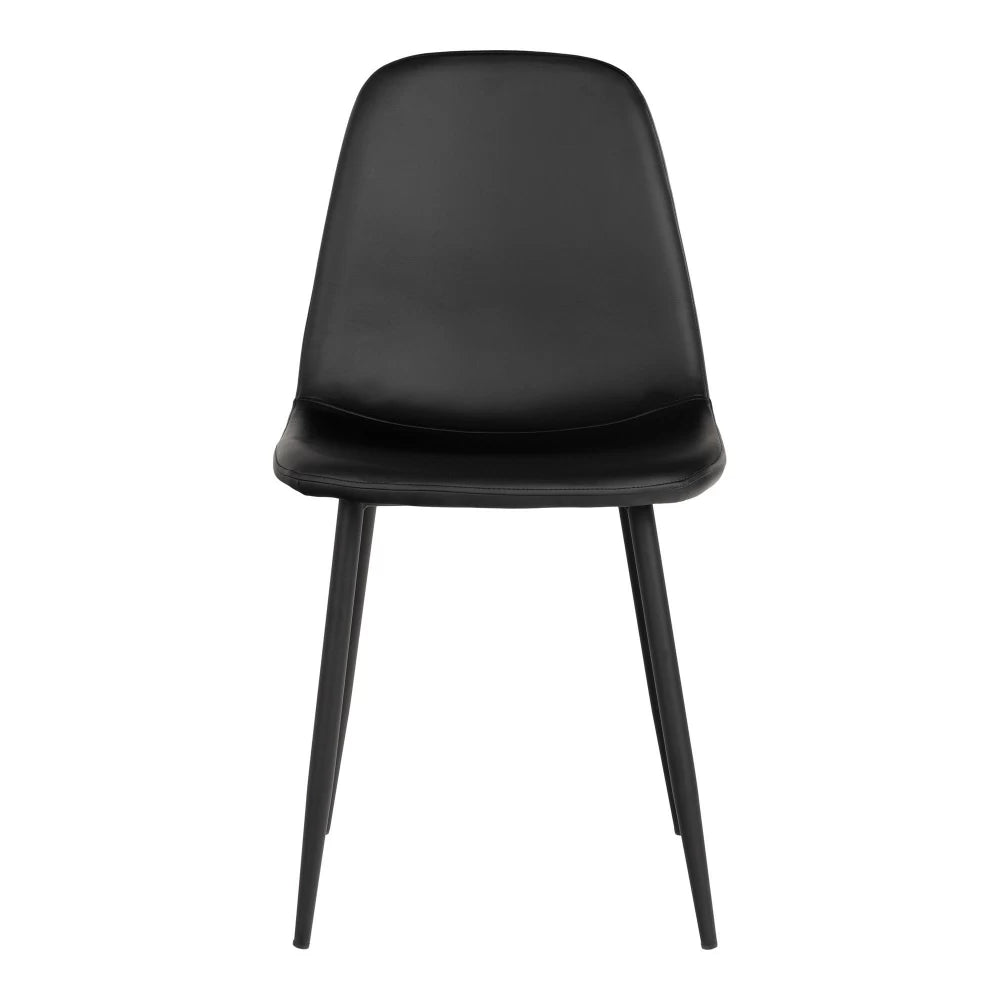 Set 2 scaune din Metal Negru si Piele sintetica Negru H88xL44xA54cm Stockholm