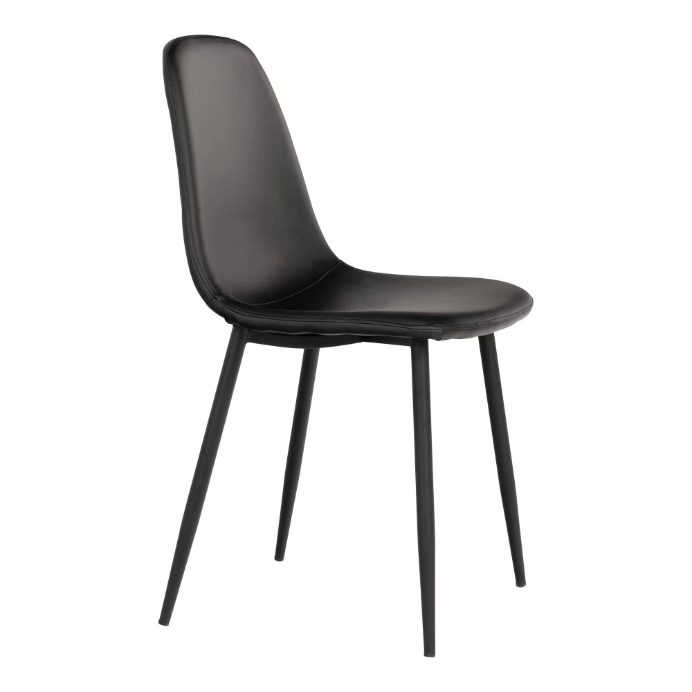 Set 2 scaune din Metal Negru si Piele sintetica Negru H88xL44xA54cm Stockholm