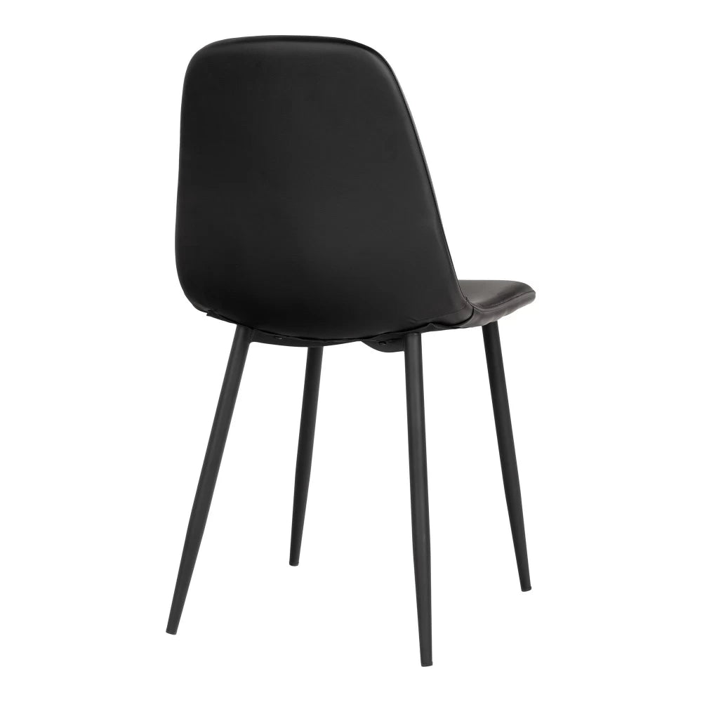 Set 2 scaune din Metal Negru si Piele sintetica Negru H88xL44xA54cm Stockholm