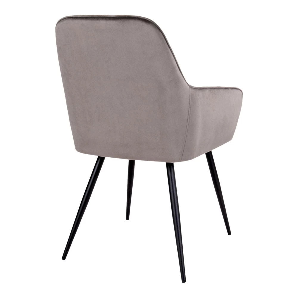 Set 2 scaune din Metal Negru si Catifea Maro H87xL57xA65cm Harbo
