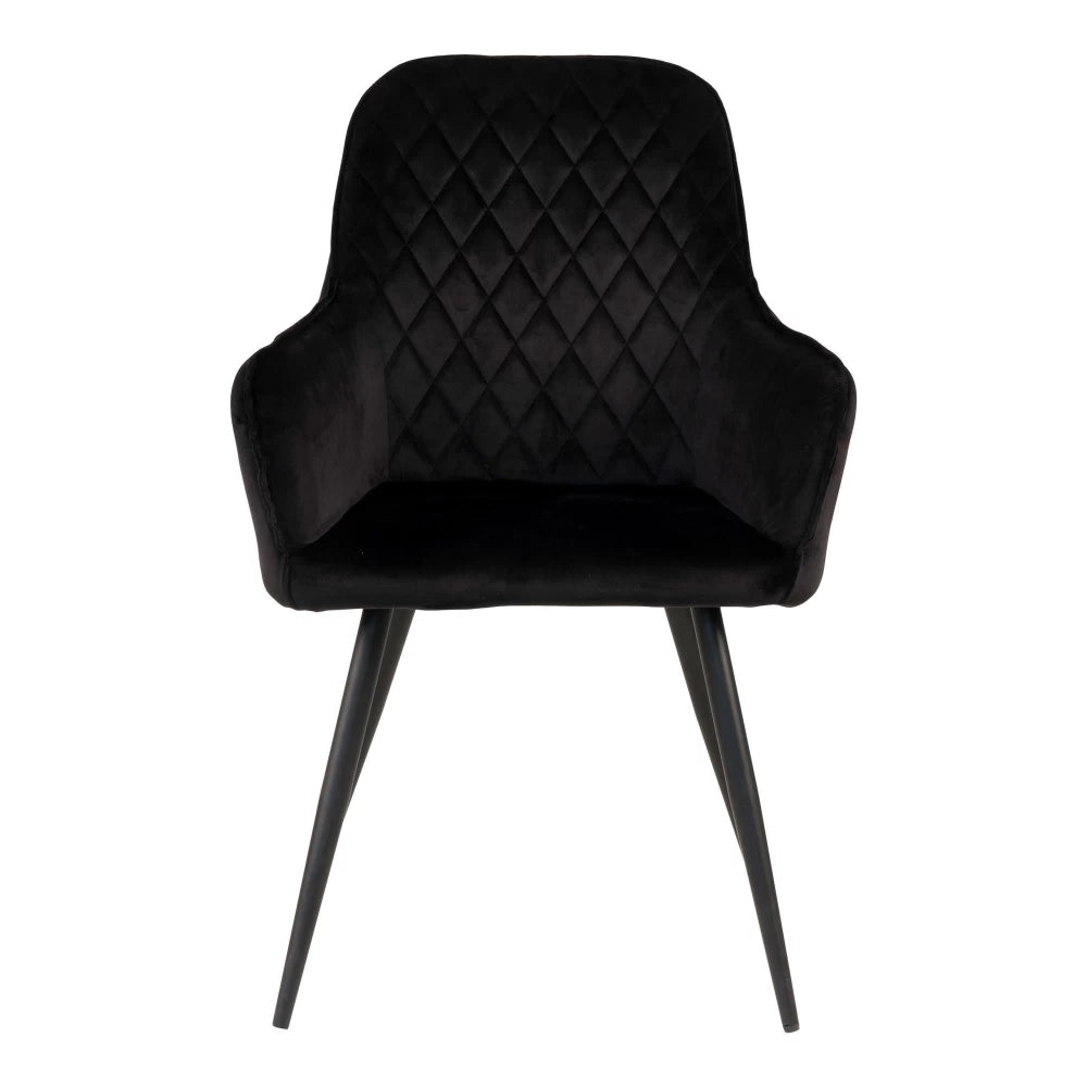 Set 2 scaune din Metal Negru si Catifea Negru H87xL57xA65cm Harbo