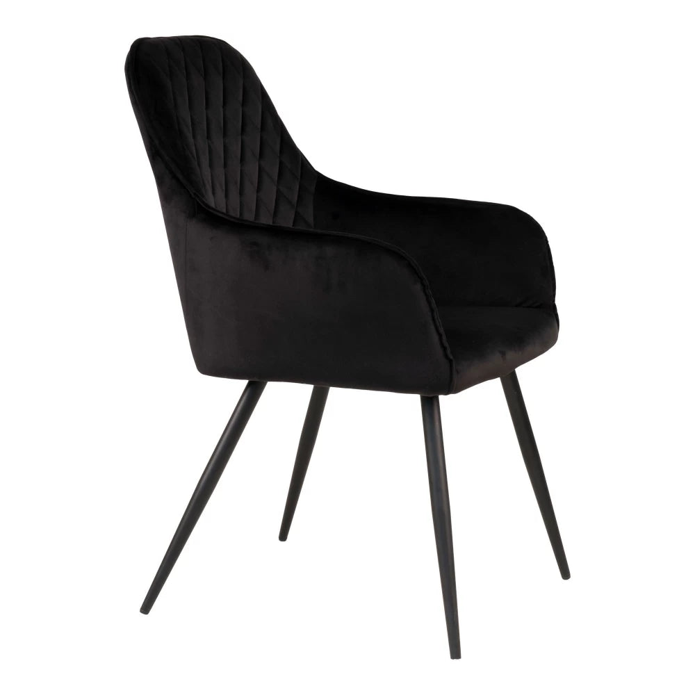 Set 2 scaune din Metal Negru si Catifea Negru H87xL57xA65cm Harbo