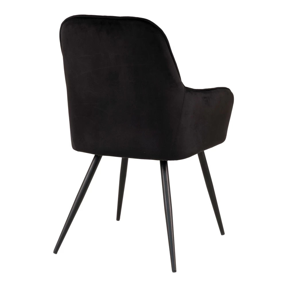 Set 2 scaune din Metal Negru si Catifea Negru H87xL57xA65cm Harbo