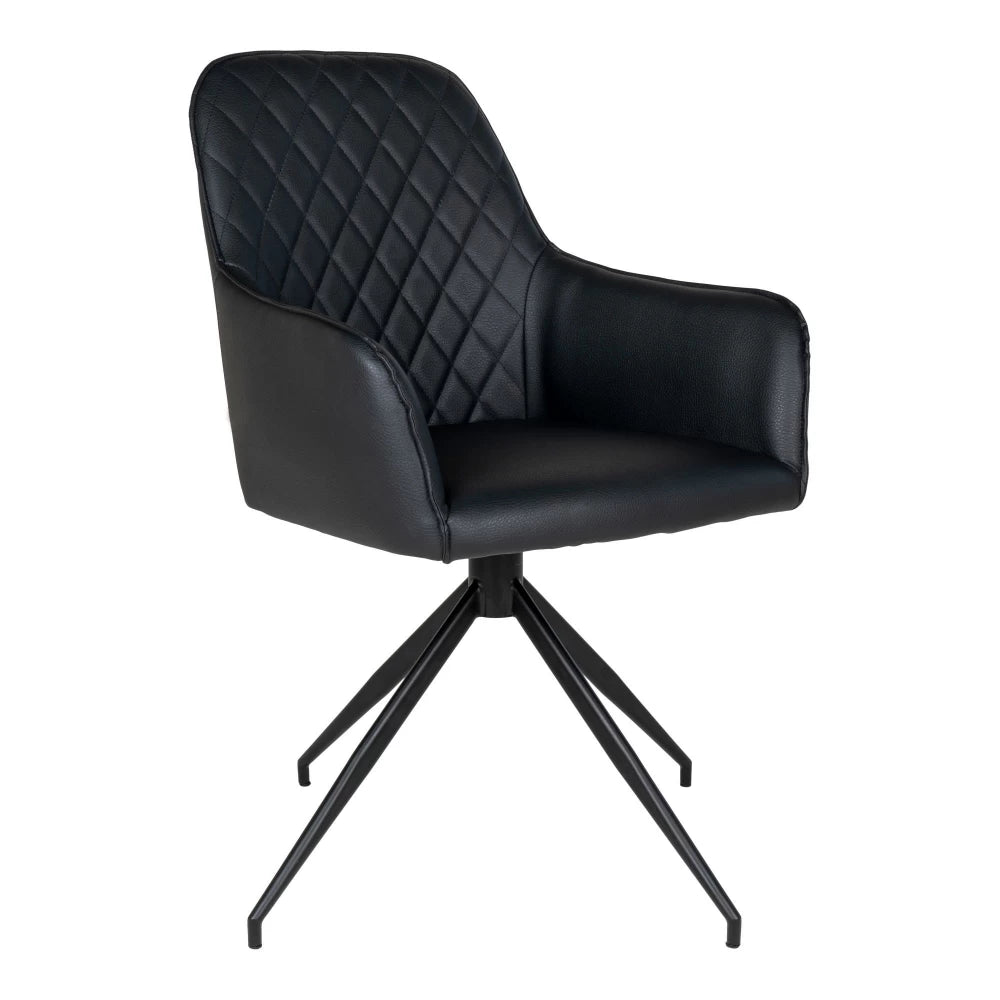 Scaun din Metal Negru si Piele sintetica Negru H89xL56xA62cm Harbo
