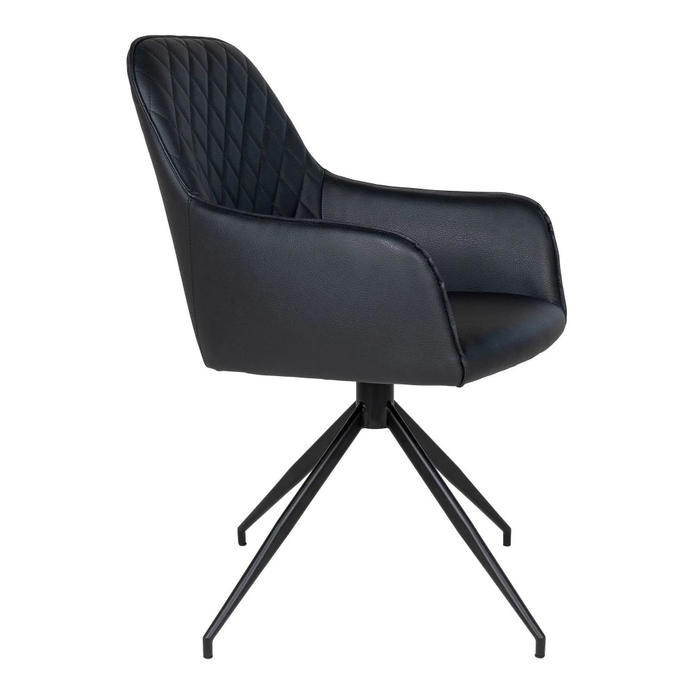 Scaun din Metal Negru si Piele sintetica Negru H89xL56xA62cm Harbo