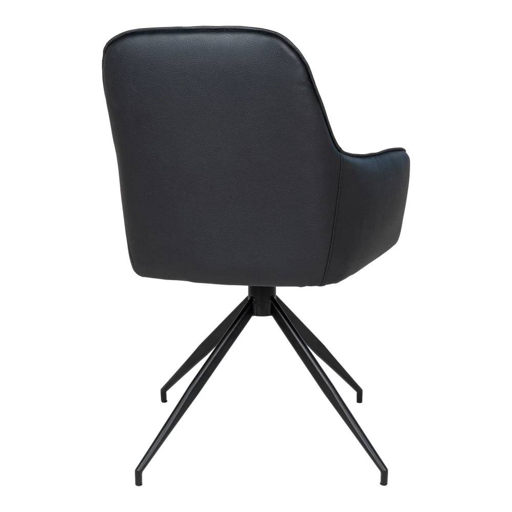 Scaun din Metal Negru si Piele sintetica Negru H89xL56xA62cm Harbo