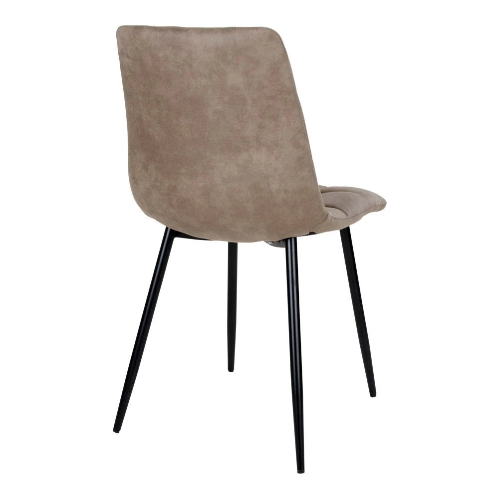 Set 2 scaune din Metal Negru si Microfibra Maro H86xL44xA55cm Middelfart