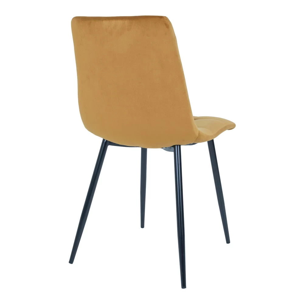 Set 2 scaune din Metal Negru si Catifea Galben H86xL44xA55cm Middelfart