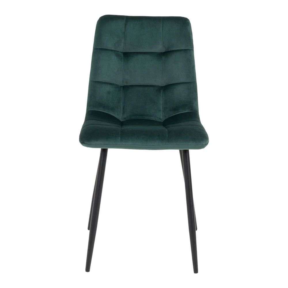 Set 2 scaune din Metal Negru si Catifea Verde H86xL44xA55cm Middelfart