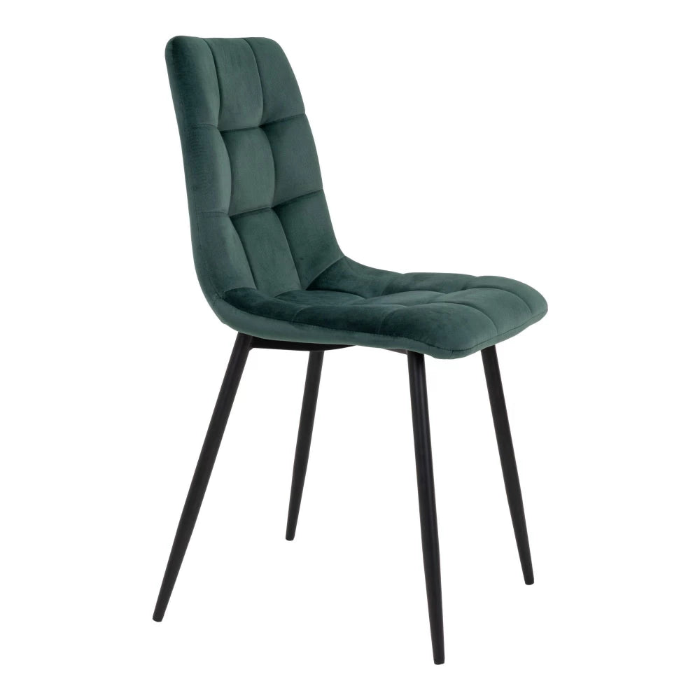 Set 2 scaune din Metal Negru si Catifea Verde H86xL44xA55cm Middelfart