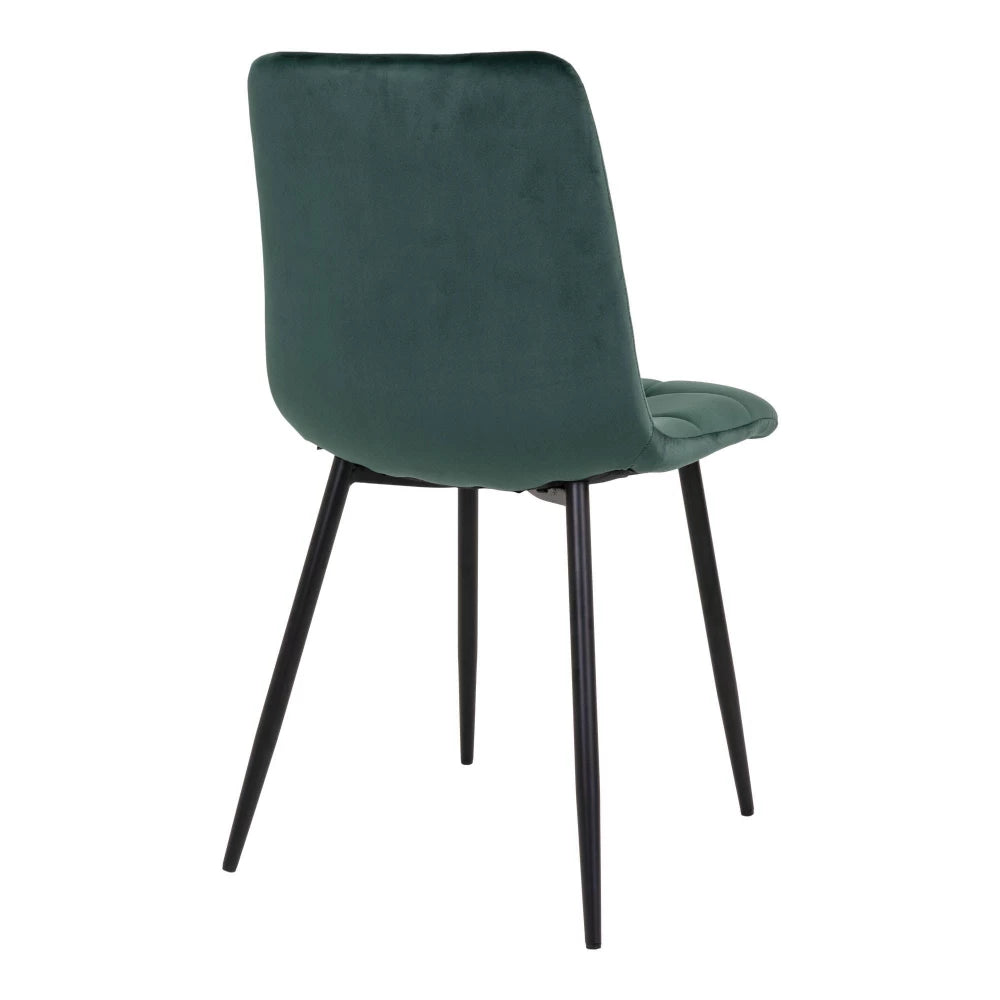 Set 2 scaune din Metal Negru si Catifea Verde H86xL44xA55cm Middelfart