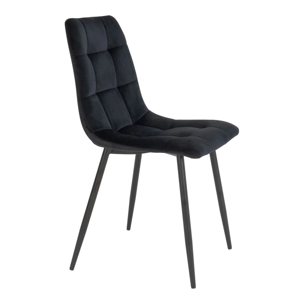 Set 2 scaune din Metal Negru si Catifea Negru H86xL44xA55cm Middelfart