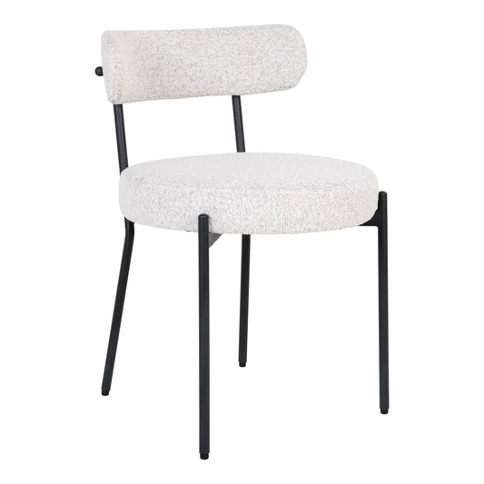 Set 2 scaune din Metal Negru si Stofa boucle Alb H72.5xL47xA49.5cm Badalona