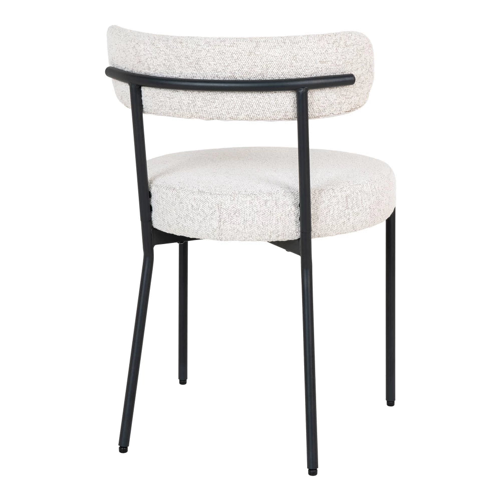 Set 2 scaune din Metal Negru si Stofa boucle Alb H72.5xL47xA49.5cm Badalona