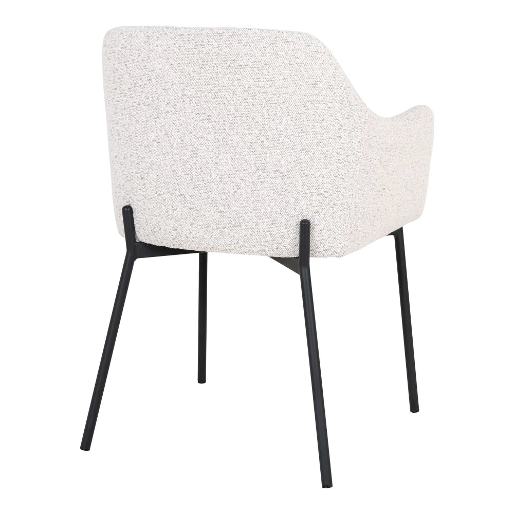 Set 2 scaune din Metal Negru si Stofa boucle Alb H79.5xL57xA56cm Melilla