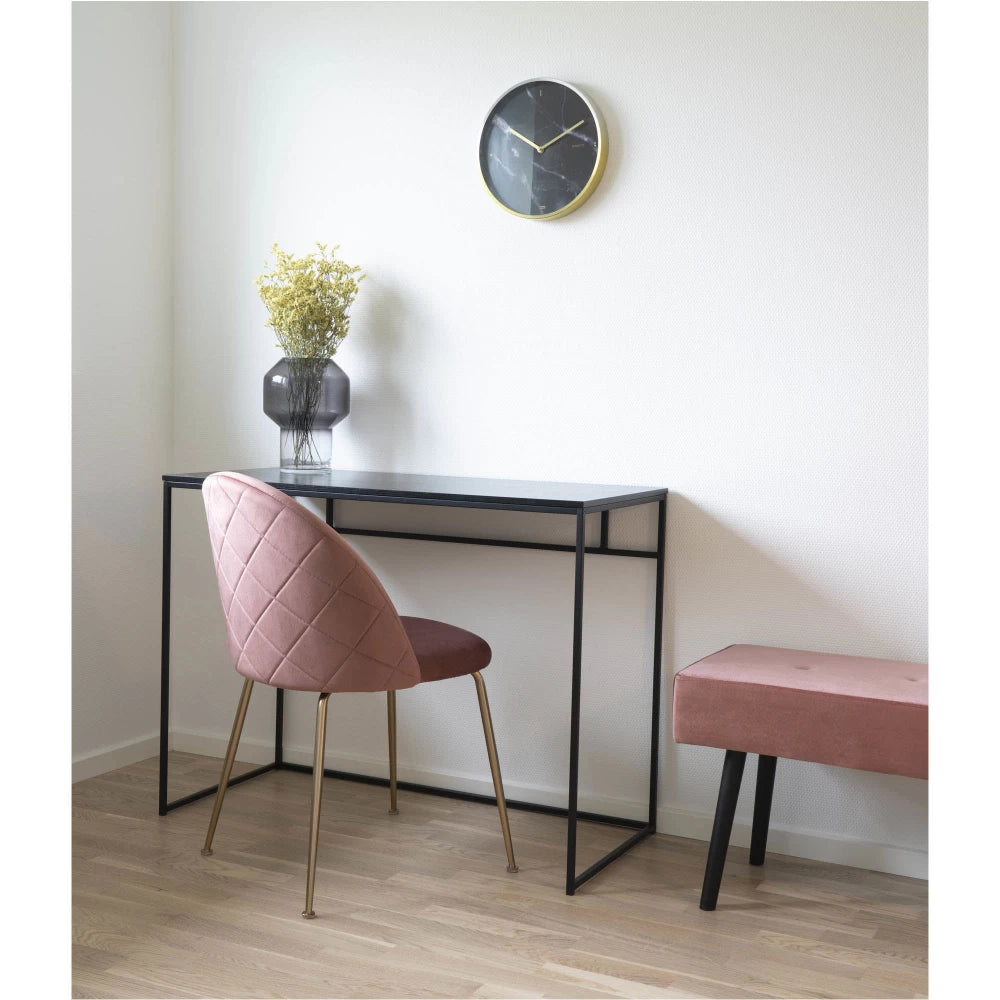 Set 2 scaune din Metal Alama si Catifea Roz H76xL51xA56cm Geneve