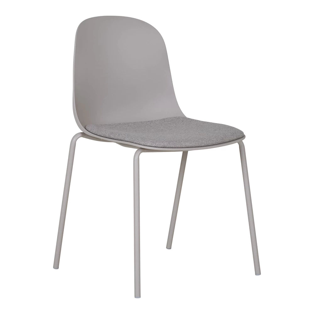 Set 2 scaune din Metal/Plastic Gri si Stofa Gri H85xL50xA53cm Madalena