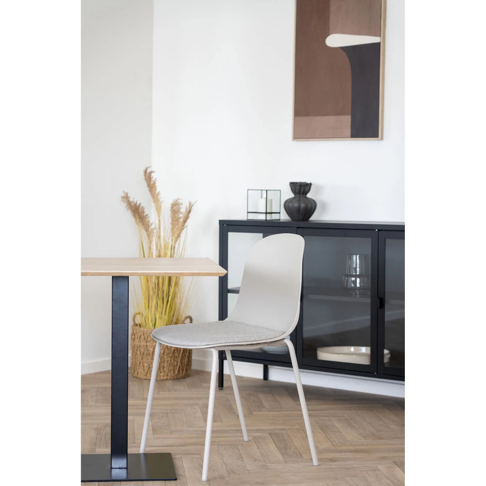 Set 2 scaune din Metal/Plastic Gri si Stofa Gri H85xL50xA53cm Madalena