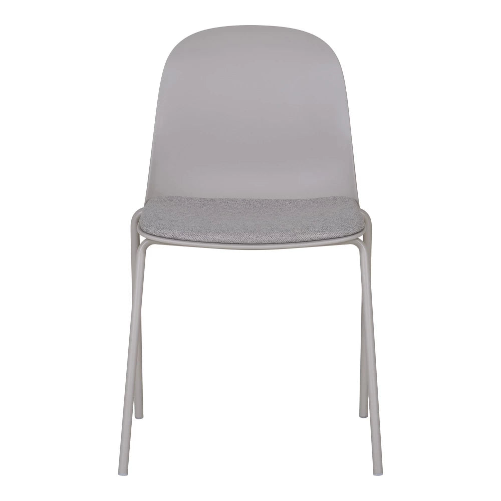 Set 2 scaune din Metal/Plastic Gri si Stofa Gri H85xL50xA53cm Madalena