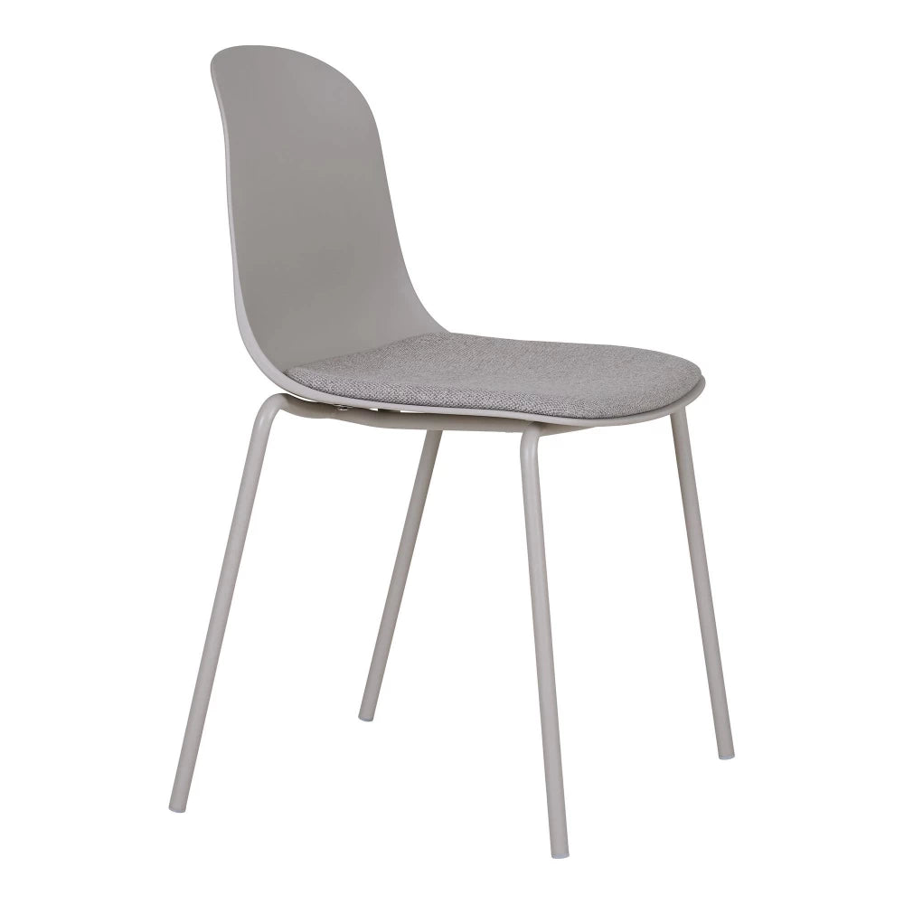 Set 2 scaune din Metal/Plastic Gri si Stofa Gri H85xL50xA53cm Madalena