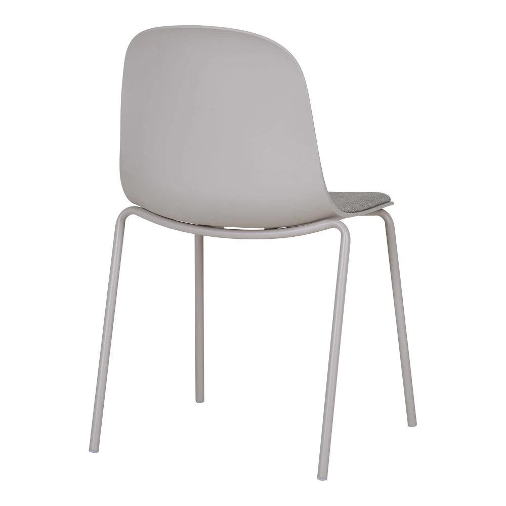Set 2 scaune din Metal/Plastic Gri si Stofa Gri H85xL50xA53cm Madalena