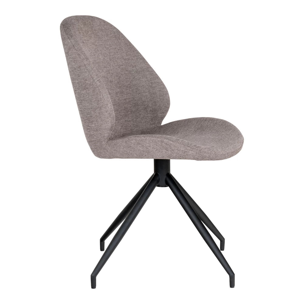 Set 2 scaune din Metal Negru si Stofa Gri H88xL50xA60cm Monte Carlo