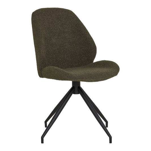 Set 2 scaune din Metal Negru si Stofa boucle Verde H88xL50xA60cm Monte Carlo