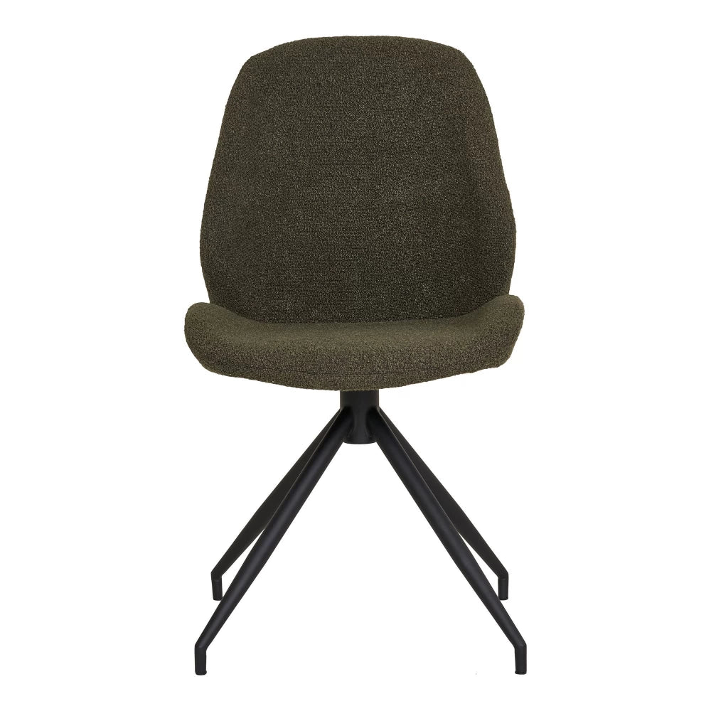 Set 2 scaune din Metal Negru si Stofa boucle Verde H88xL50xA60cm Monte Carlo
