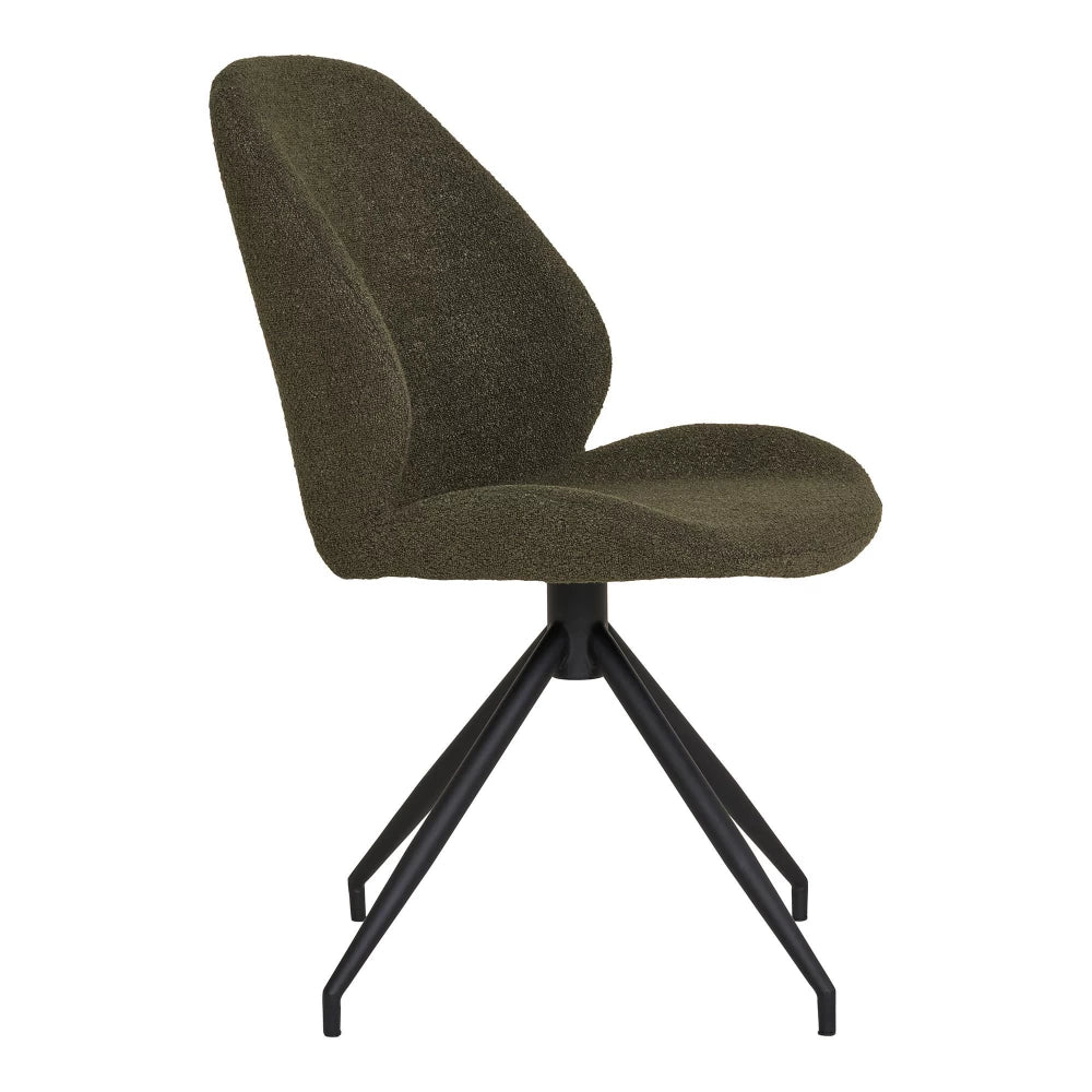 Set 2 scaune din Metal Negru si Stofa boucle Verde H88xL50xA60cm Monte Carlo