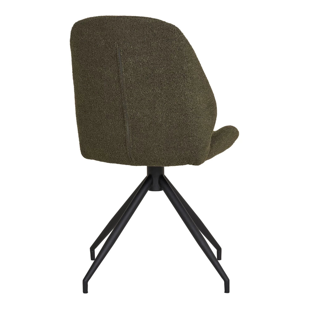 Set 2 scaune din Metal Negru si Stofa boucle Verde H88xL50xA60cm Monte Carlo