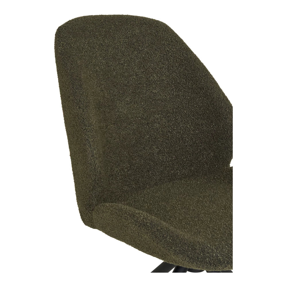 Set 2 scaune din Metal Negru si Stofa boucle Verde H88xL50xA60cm Monte Carlo