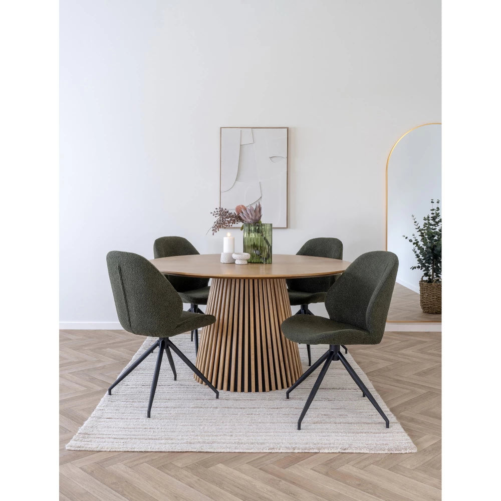 Set 2 scaune din Metal Negru si Stofa boucle Verde H88xL50xA60cm Monte Carlo