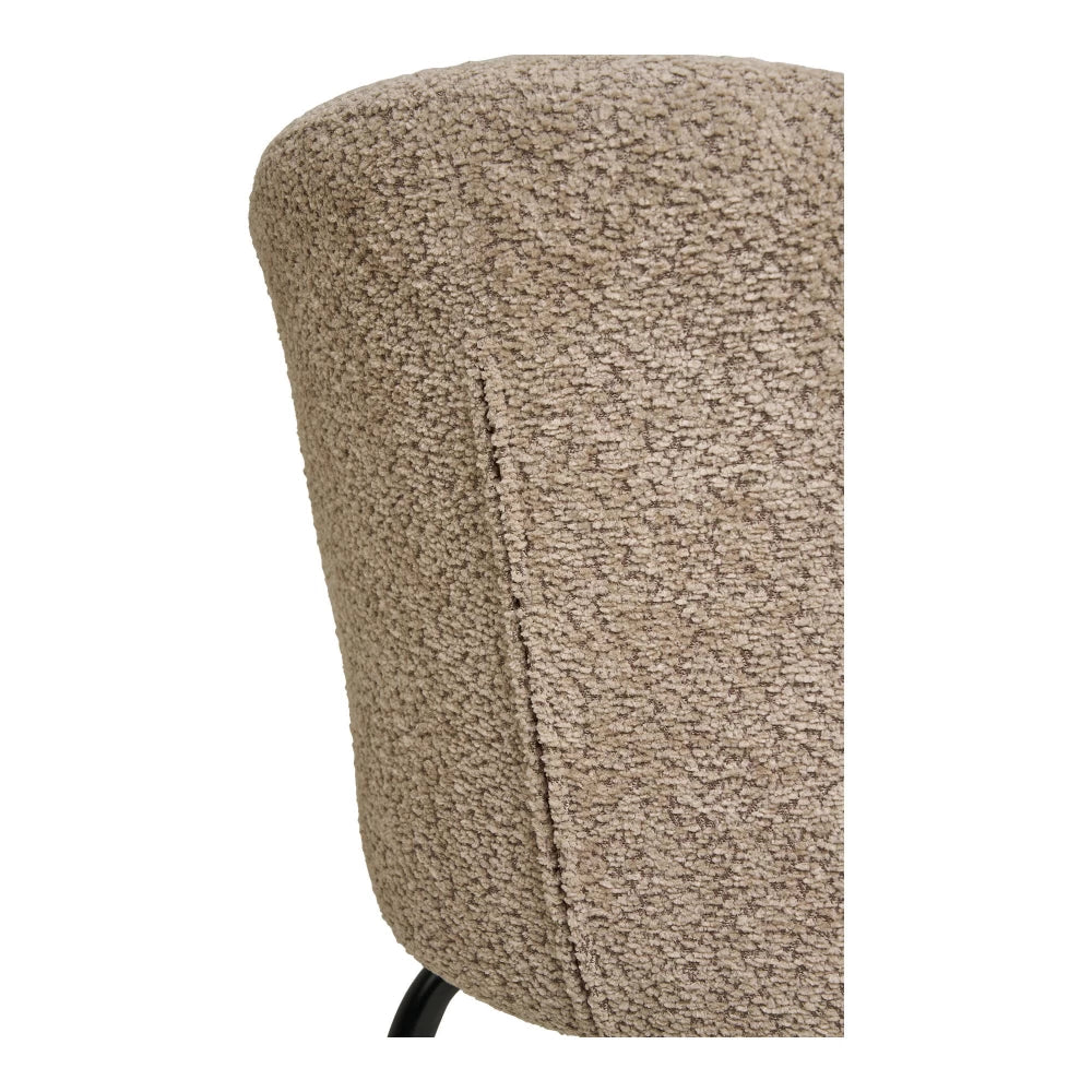 Set 2 scaune din Metal Negru si Stofa boucle Bej H79xL56xA58cm Safira