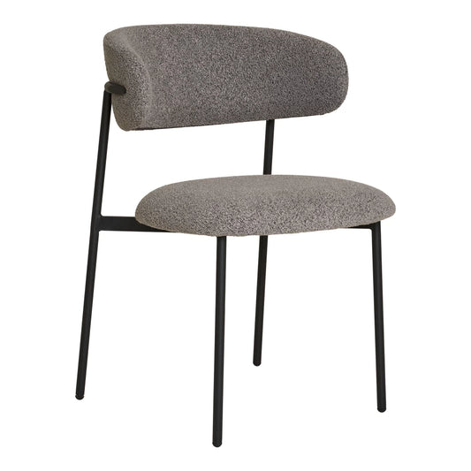 Set 2 scaune din Metal Gri si Stofa boucle Gri H79.5xL55xA59cm Mira