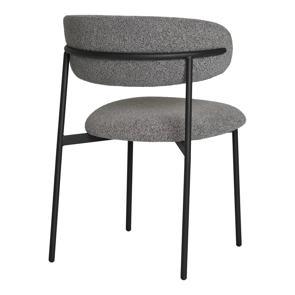 Set 2 scaune din Metal Gri si Stofa boucle Gri H79.5xL55xA59cm Mira