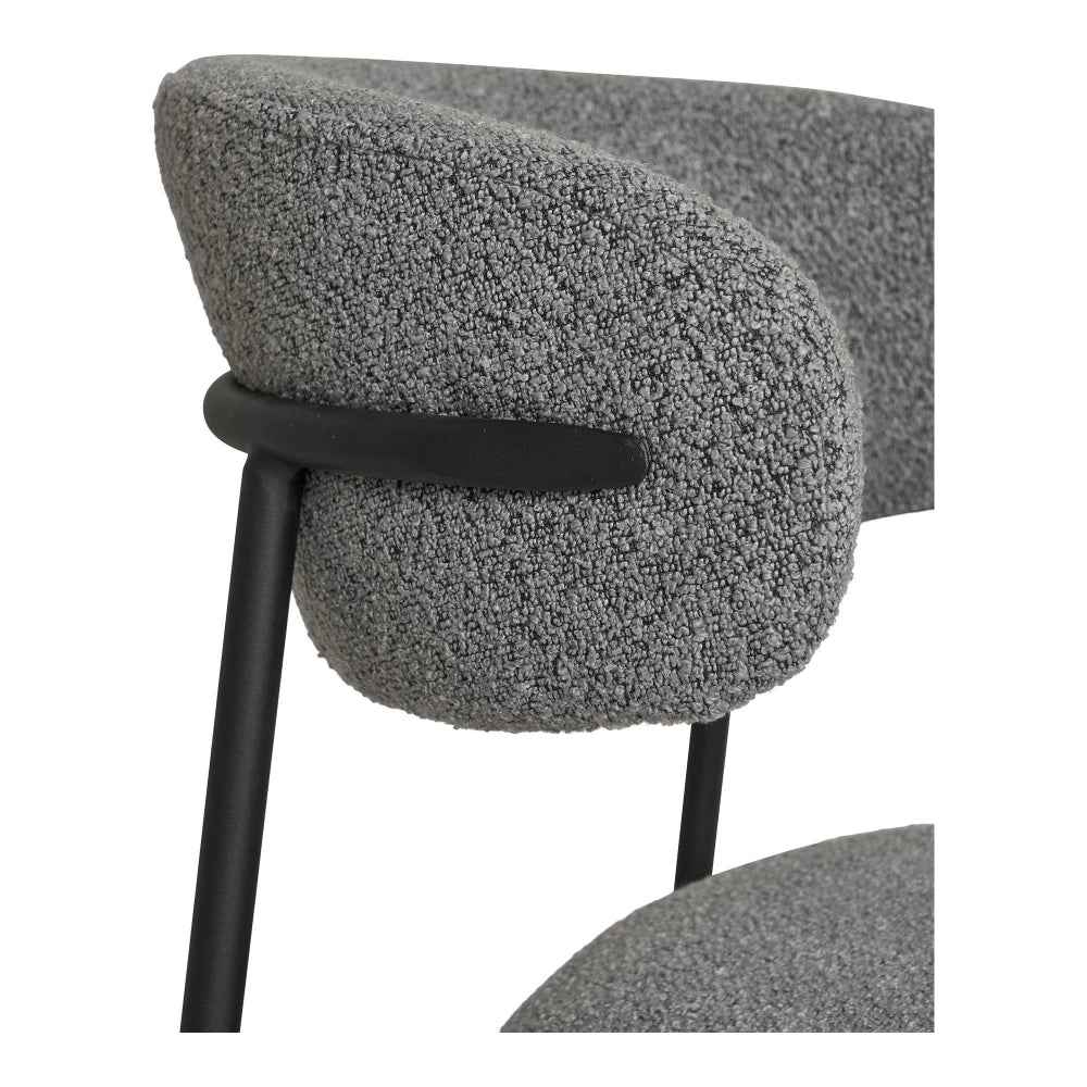 Set 2 scaune din Metal Gri si Stofa boucle Gri H79.5xL55xA59cm Mira