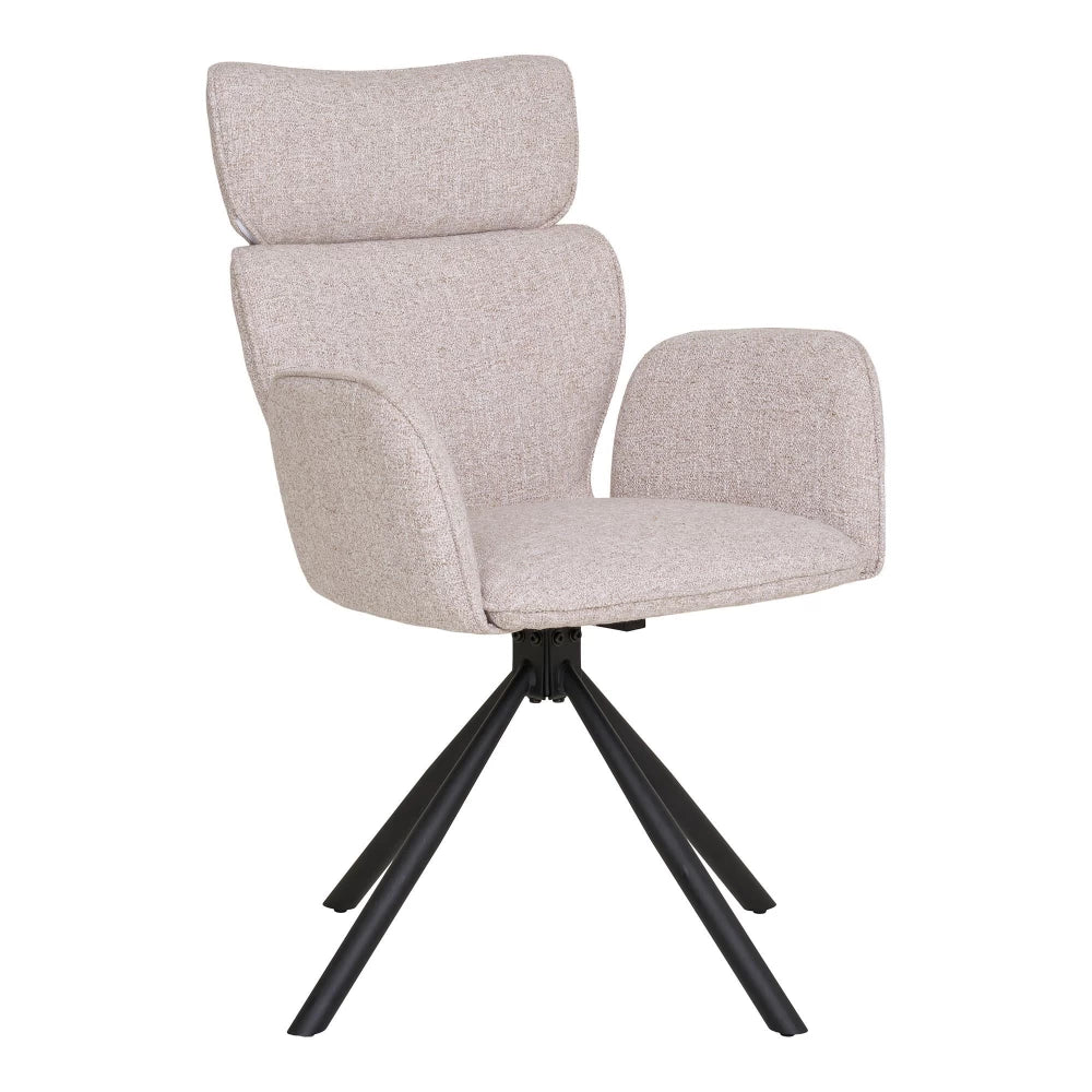 Set 2 scaune din Metal Negru si Stofa Gri H95xL61xA61cm Cordoba