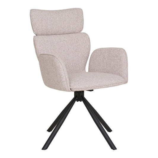 Set 2 scaune din Metal Negru si Stofa Gri H95xL61xA61cm Cordoba