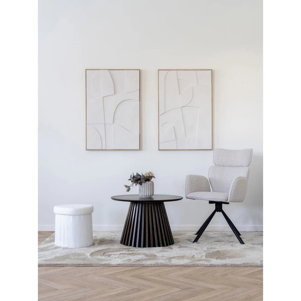 Set 2 scaune din Metal Negru si Stofa Gri H95xL61xA61cm Cordoba